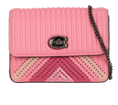 Bowery Quilted Rivets Crossbody, &pound;95, Handbags, Pink, Leather, Front view